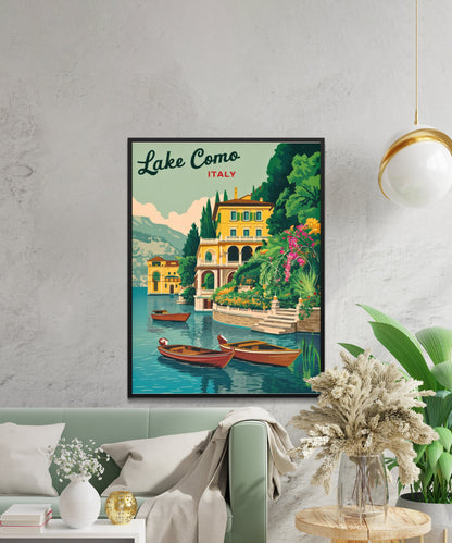 Lake Como Vintage Travel Poster