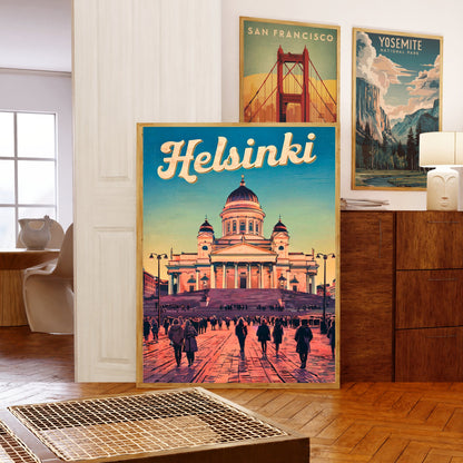 Helsinki Vintage Travel Poster