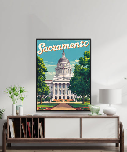 Sacramento Vintage Travel Poster