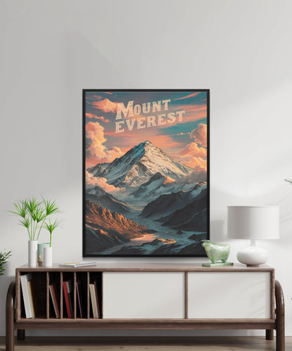 Mount Everest Vintage Travel Poster