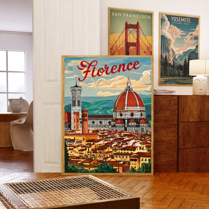 Florence Vintage Travel Poster - Tuscan Charm