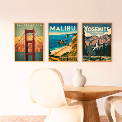 Malibu Vintage Travel Poster - Pacific Bliss