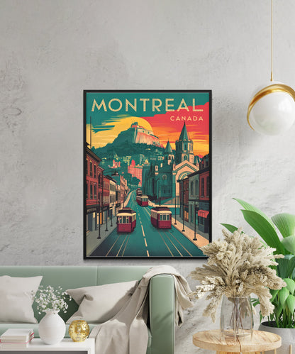 Montreal Vintage Travel Poster - Heart of Québec