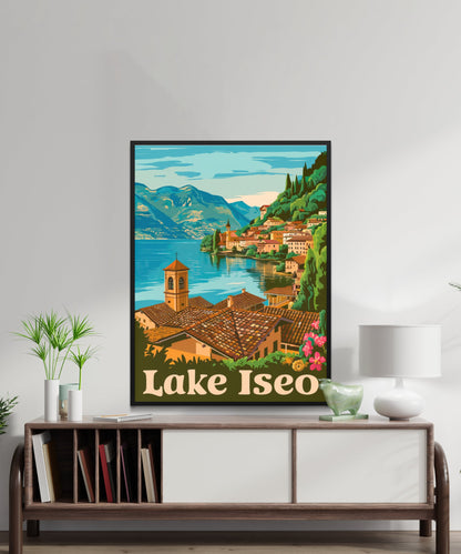 Lake Iseo Vintage Travel Poster - Tranquil Reservoir