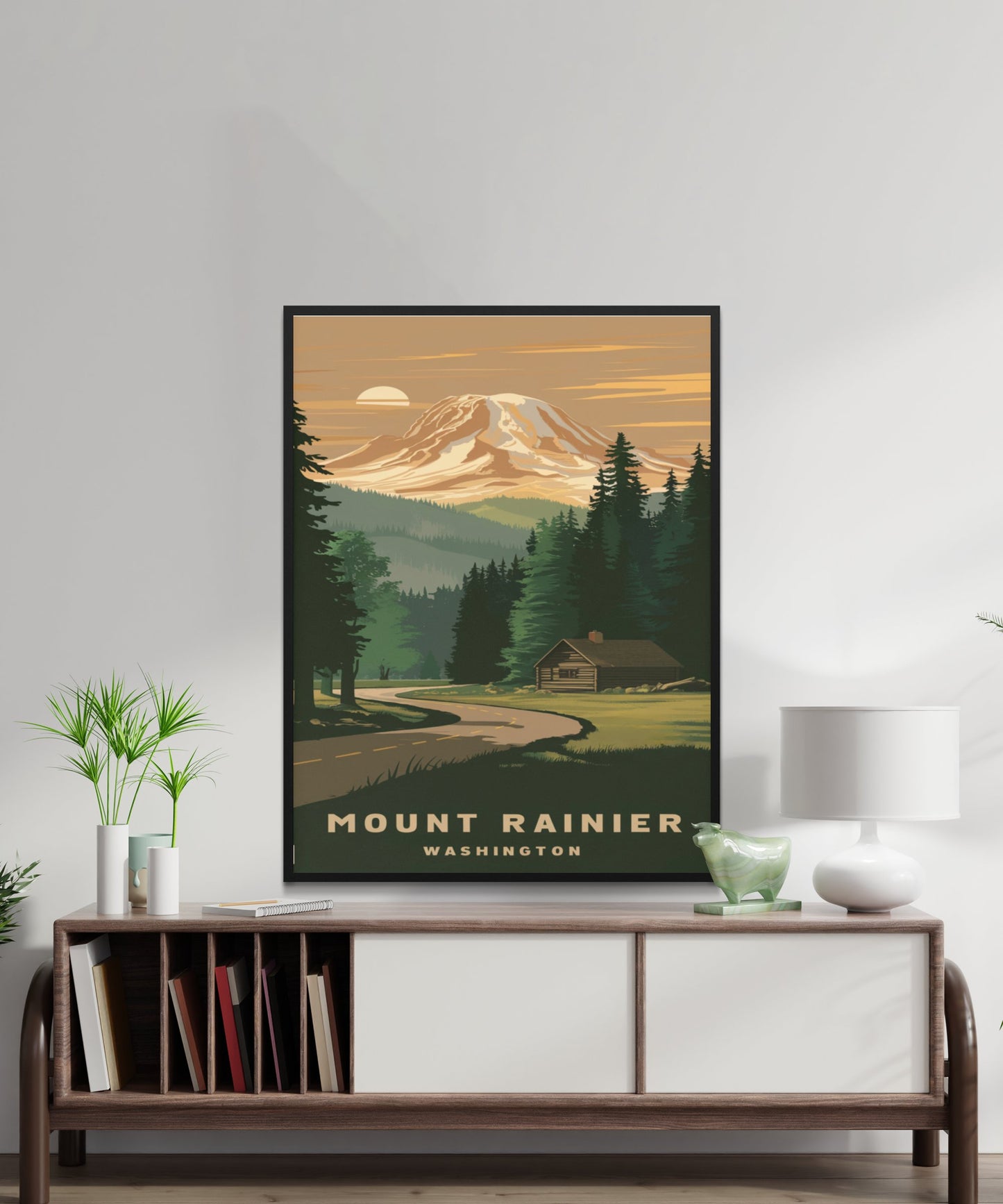 Mount Rainer Vintage Travel Poster -Iconic Northwest Beauty