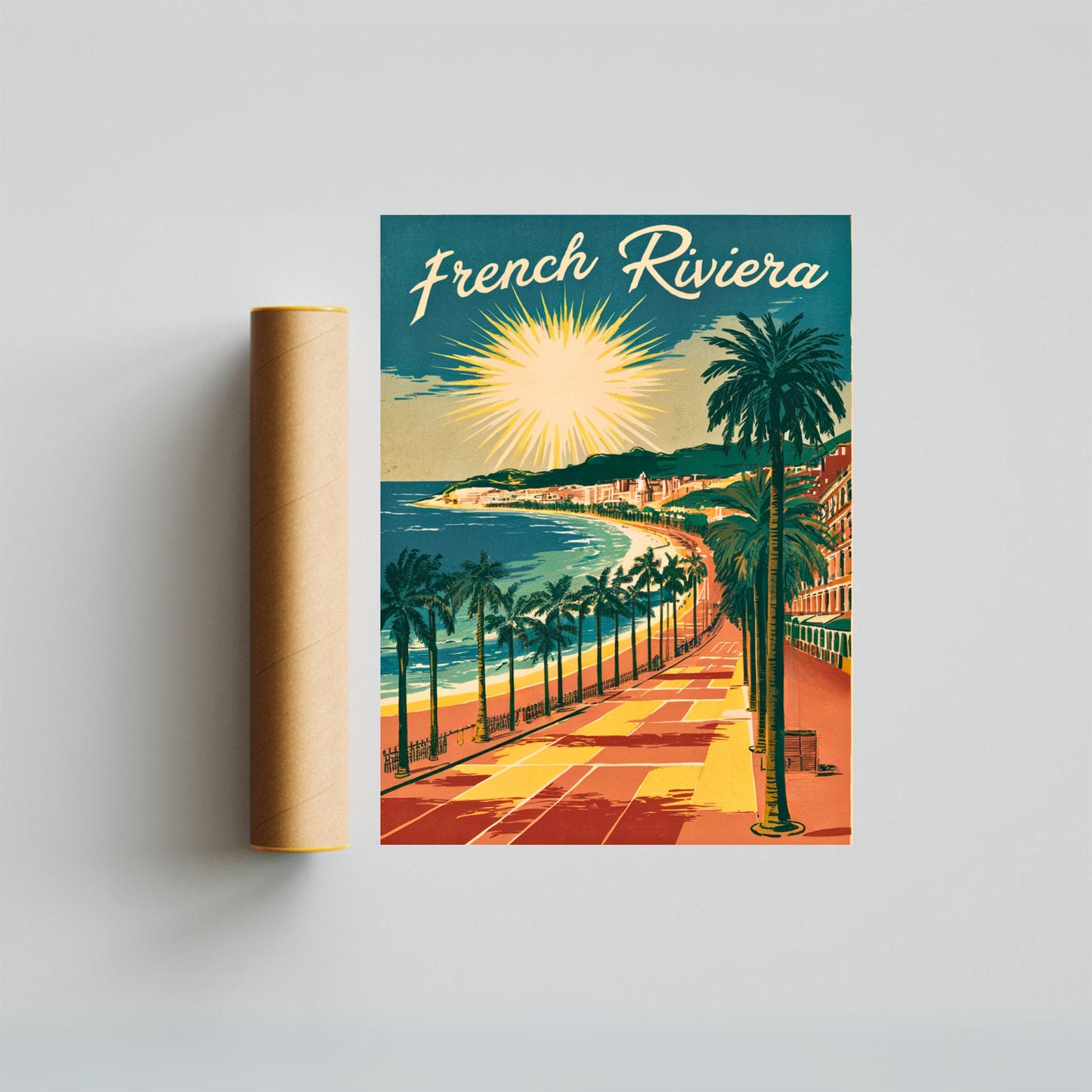 French Riviera Vintage Travel Poster