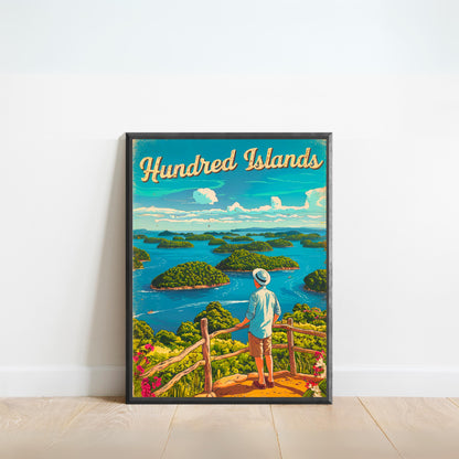 Hundred Islands Vintage Travel Poster