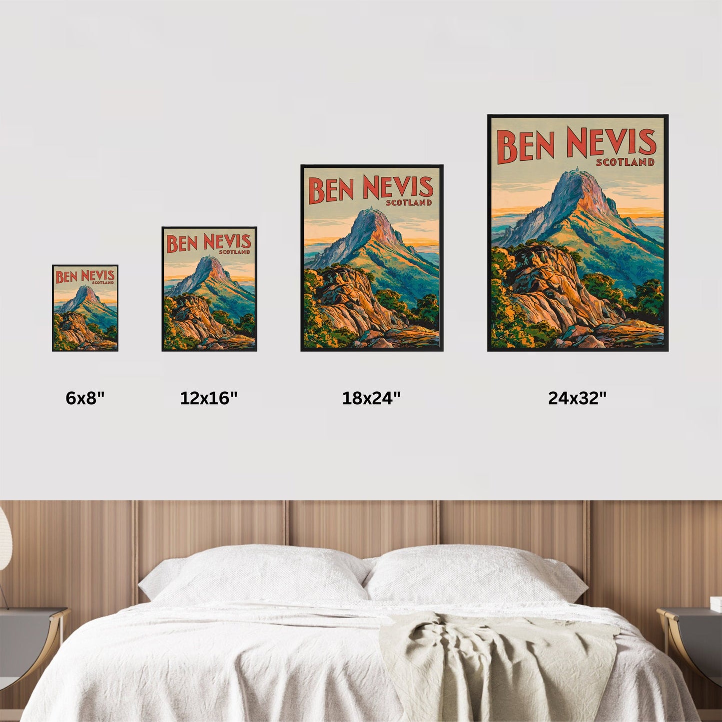 Ben Nevis Vintage Travel Poster - Majestic Mountain Views