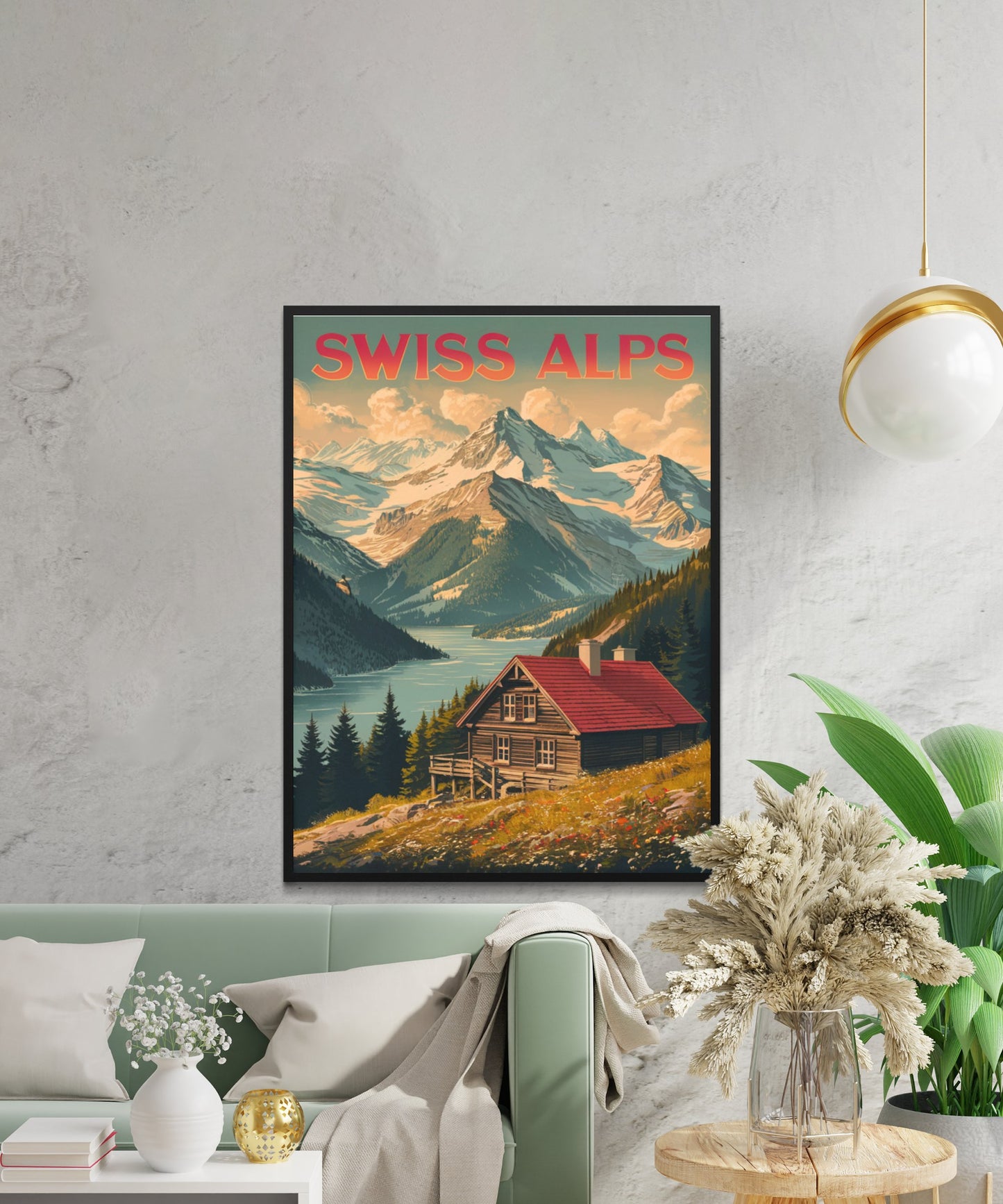 Swiss Alps Vintage Travel Poster - Beautiful Views