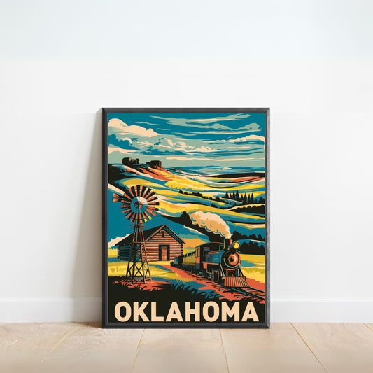 Oklahoma Vintage Travel Poster