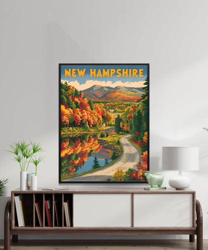 New Hampshire Vintage Travel Poster