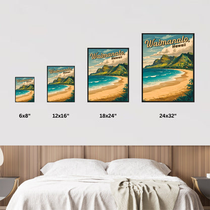 Waimanalo Vintage Travel Poster  - Timeless Shores of Oahu