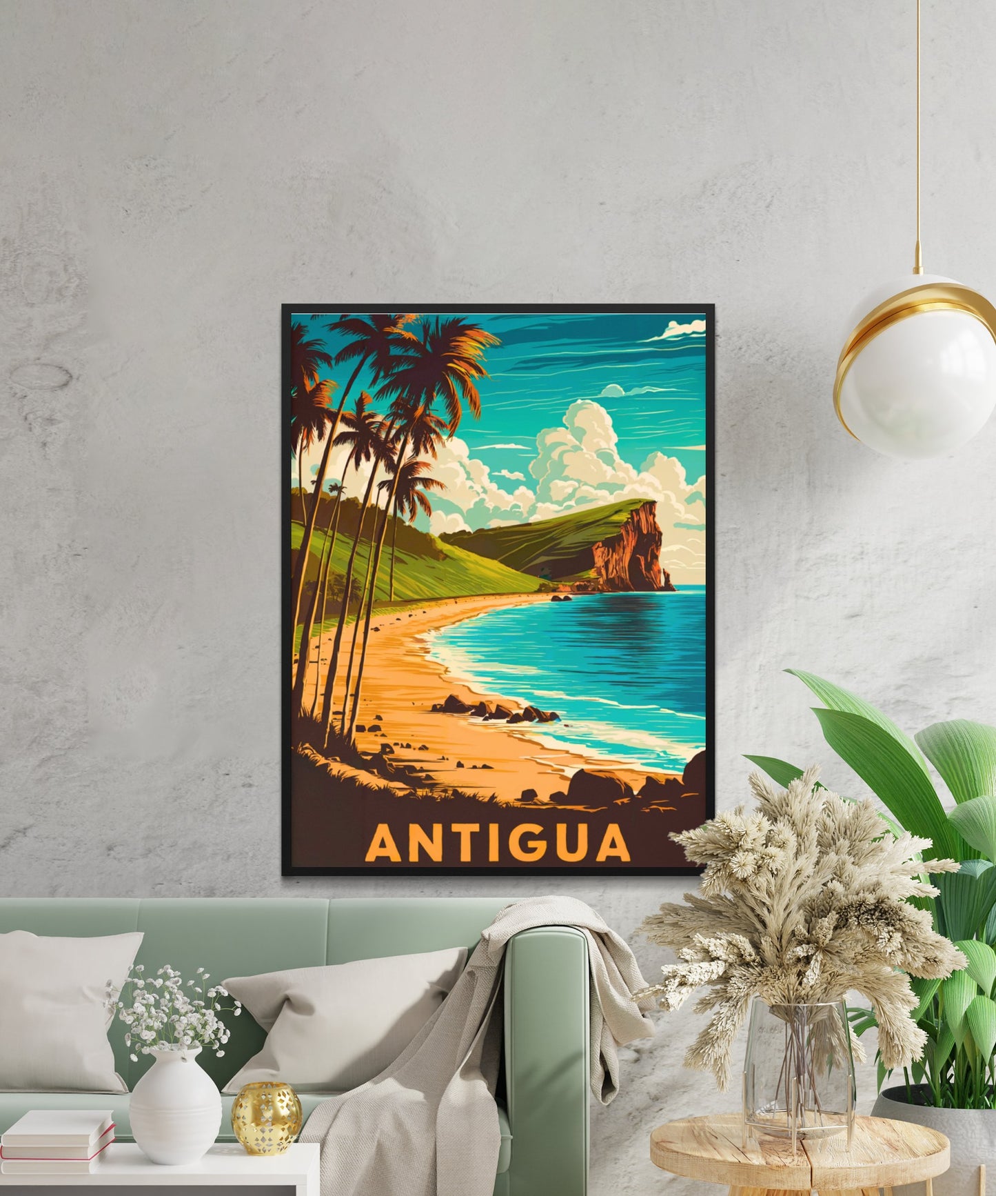 Antigua Vintage Travel Poster