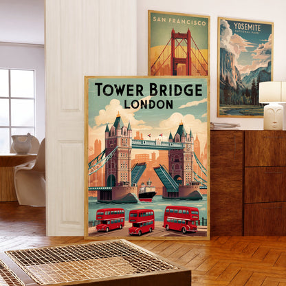 Tower Bridge Vintage Travel Poster - Timeless London Icon