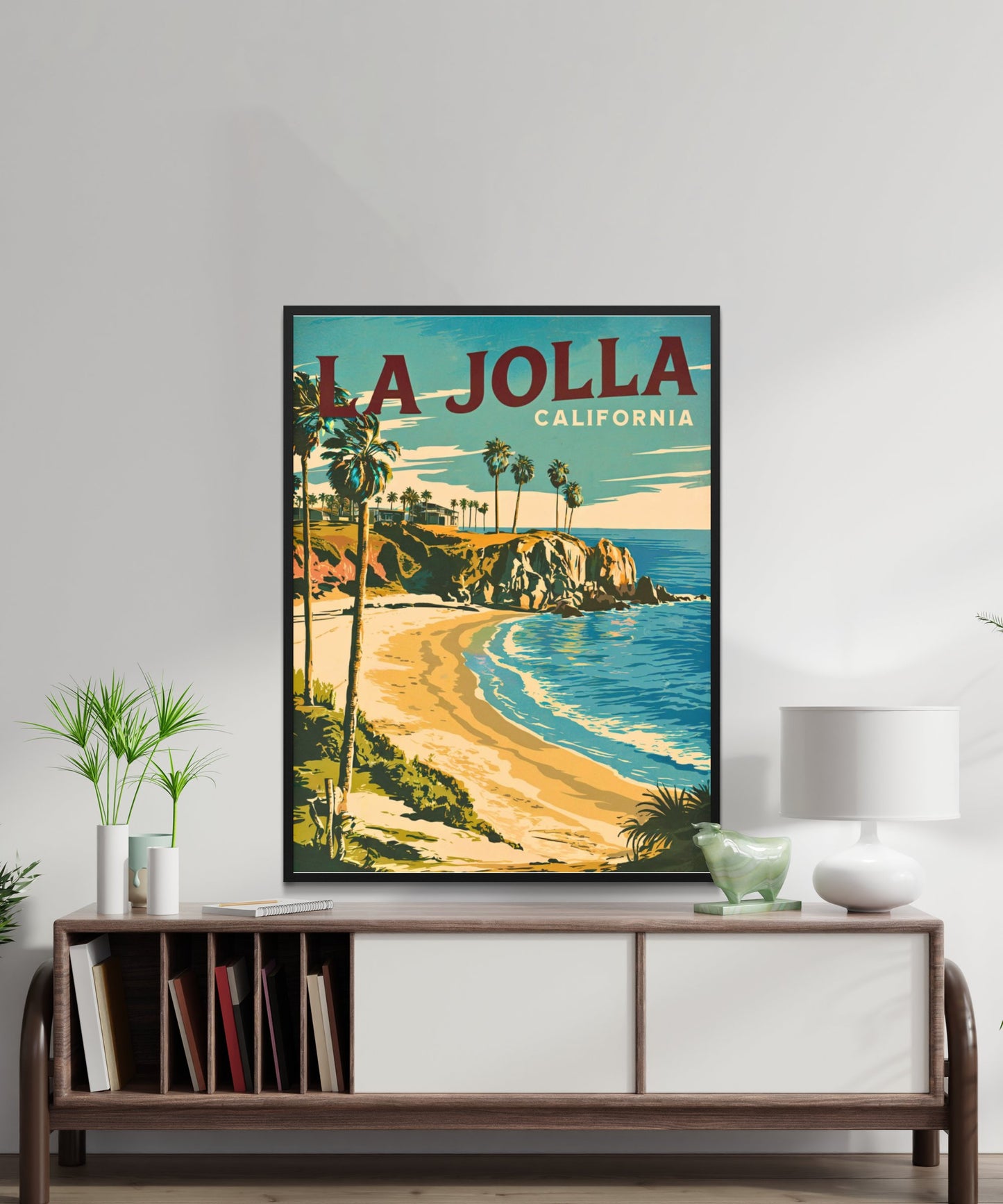 La Jolla Cove  Vintage Travel Poster - California's Pristine Shores