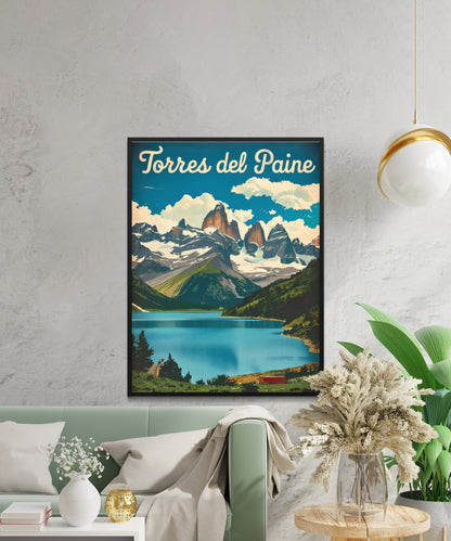 Torres del Paine Vintage Travel Poster - Rugged Elegance