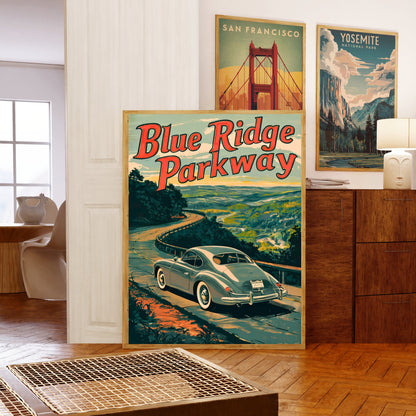 Blue Ridge Parkway Vintage Travel Poster - America's Favorite Drive