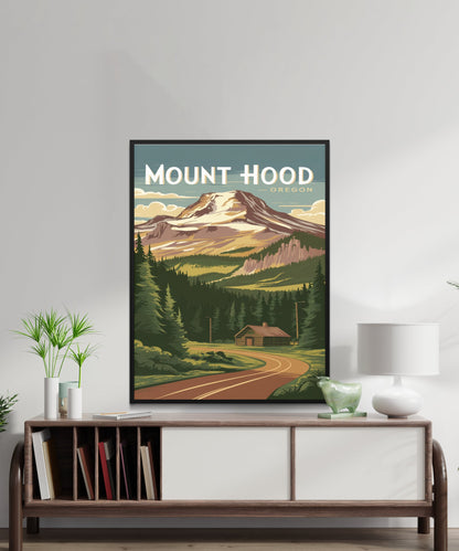 Mount Hood Vintage Travel Poster -Iconic Northwest Peak