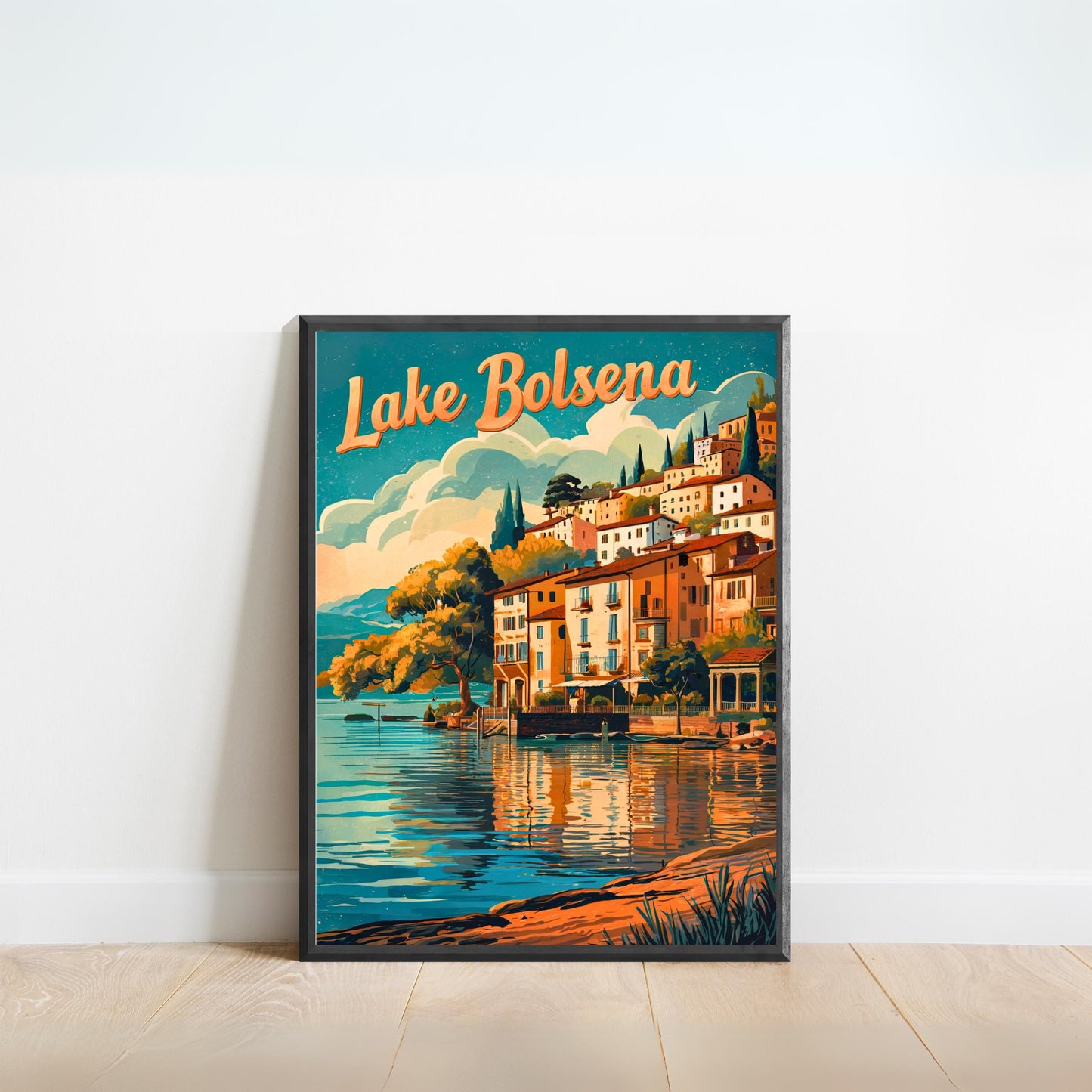 Lake Bolsena Vintage Travel Poster - Timeless Charm of Italy's Lake