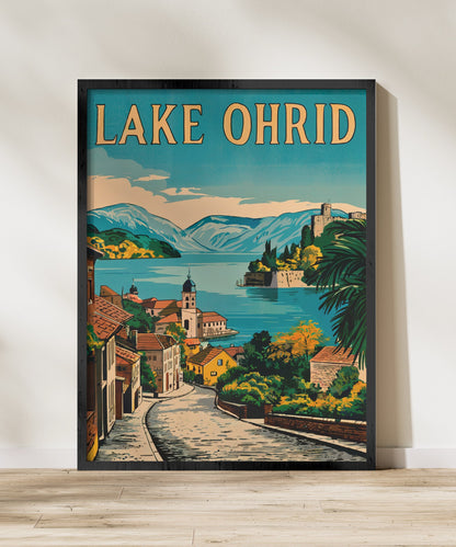 Lake Ohrid Vintage Travel Poster  - Jewel of the Macedonian Highlands