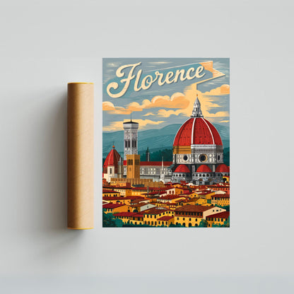 Florence Vintage Travel Poster - Historic Beauty