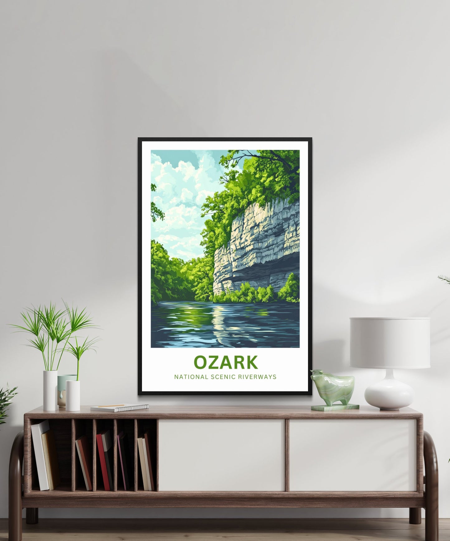 Ozark National Scenic Riverways Travel Poster - River Trails and Wilderness