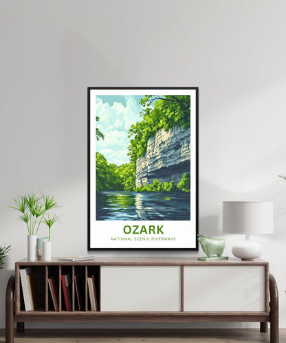 Ozark National Scenic Riverways Travel Poster - River Trails and Wilderness