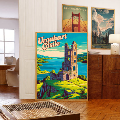 Urquhart Castle Vintage Travel Poster