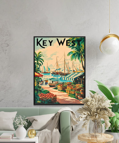 Key West Vintage Travel Poster - Conch Republic Charm