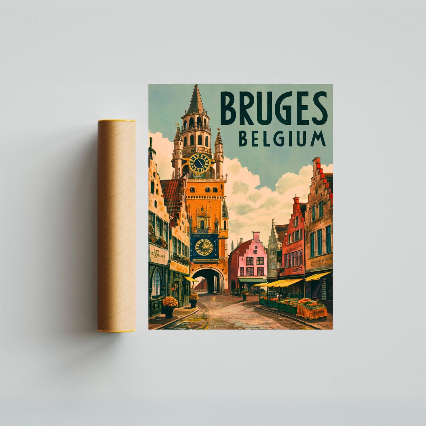 Bruges Vintage Travel Poster