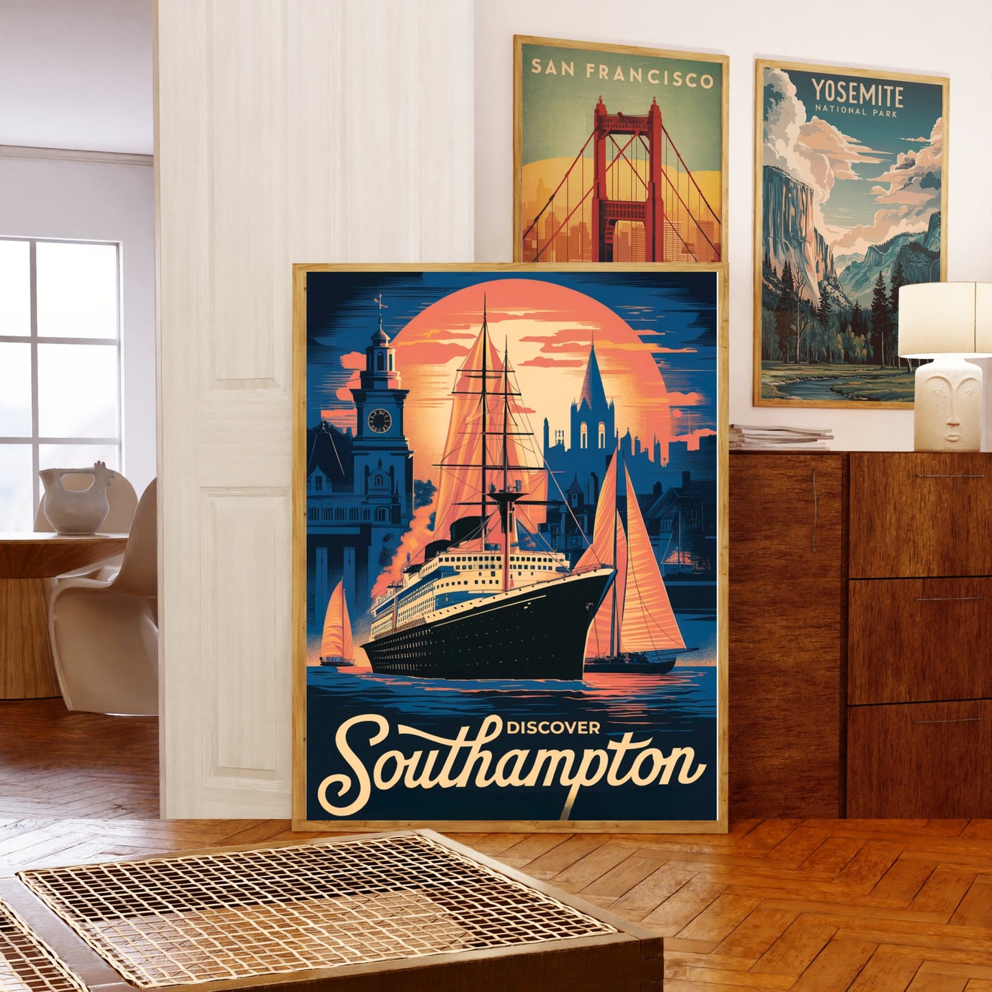 Southampton Vintage Travel Poster - Coastal Gateway