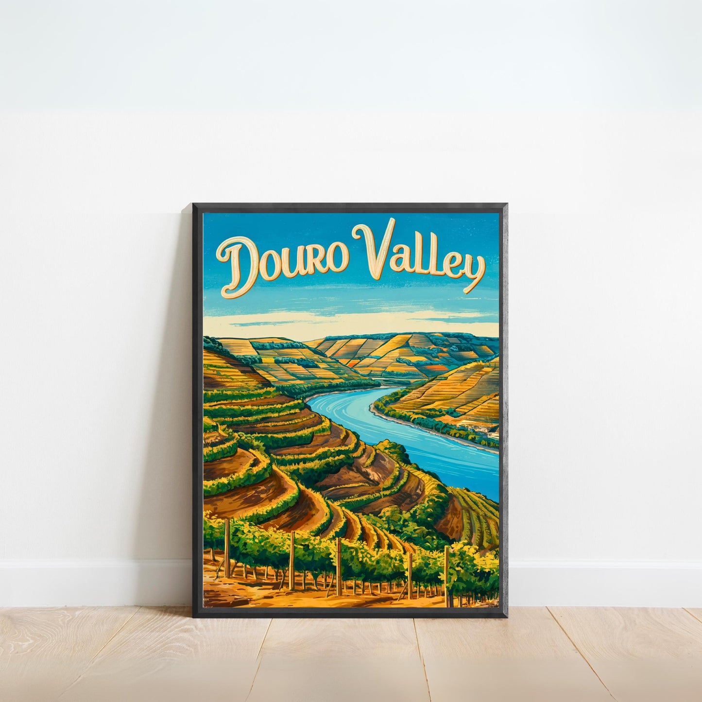 Douro Valley  Vintage Travel Poster - Portugal's Scenic Wine Route