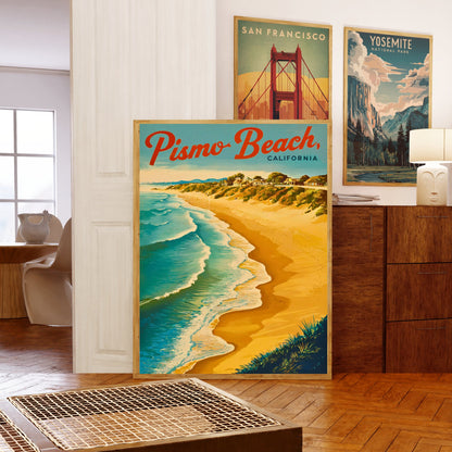 Pismo Beach Vintage Travel Poster