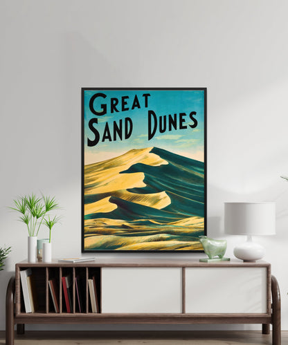 Great Sand Dunes Vintage Travel Poster