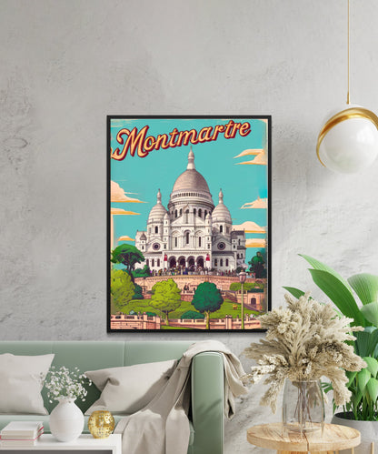 Montmartre Vintage Travel Poster -  Sacred Heart