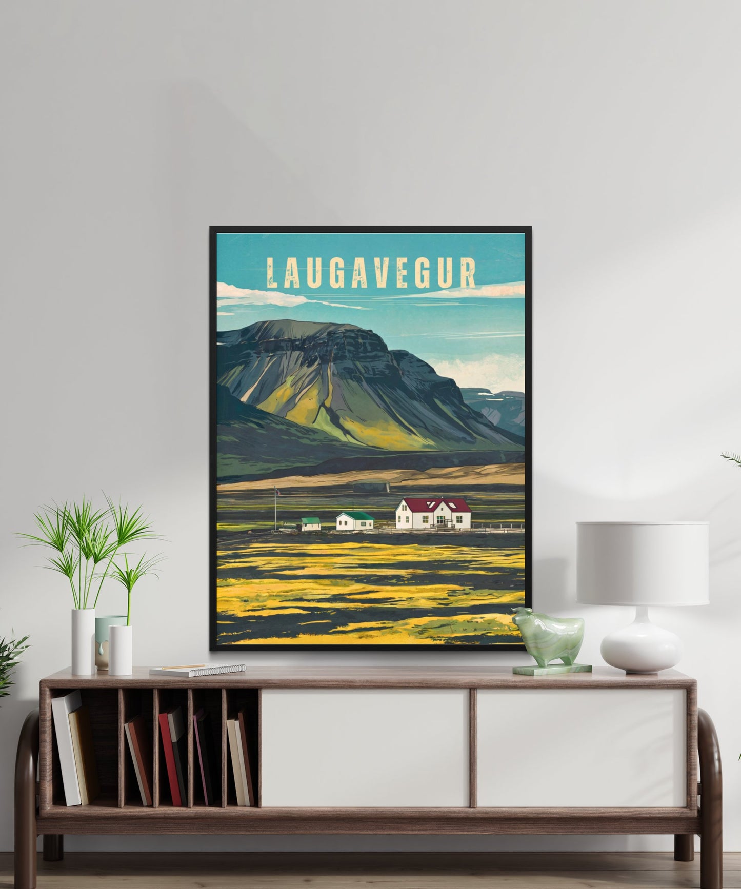 Laugavegur Vintage Travel Poster - Adventure in Iceland’s Rugged Beauty