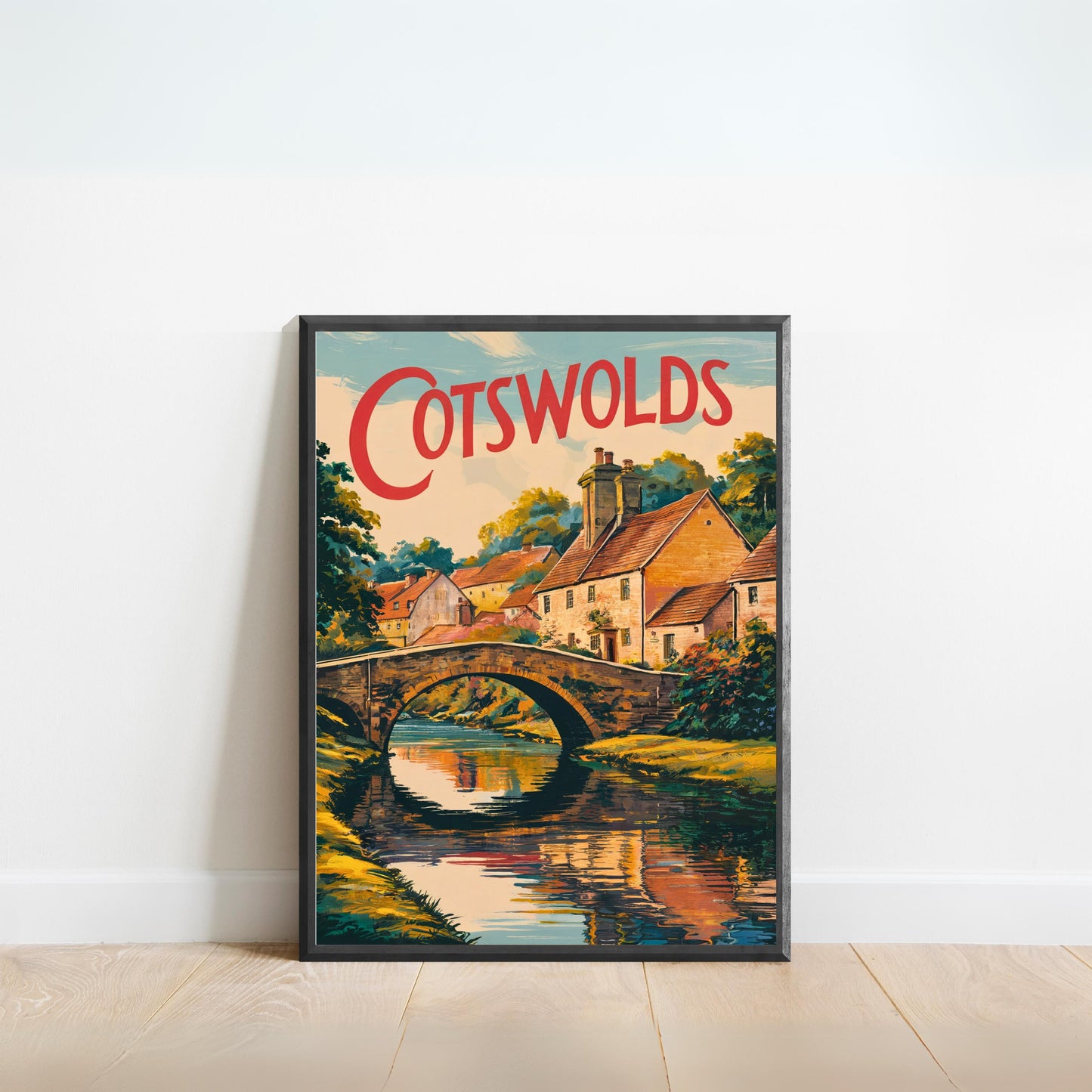 Cotswolds Vintage Travel Poster -Timeless English Countryside