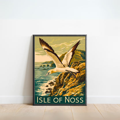 Isle of Noss Vintage Travel Poster