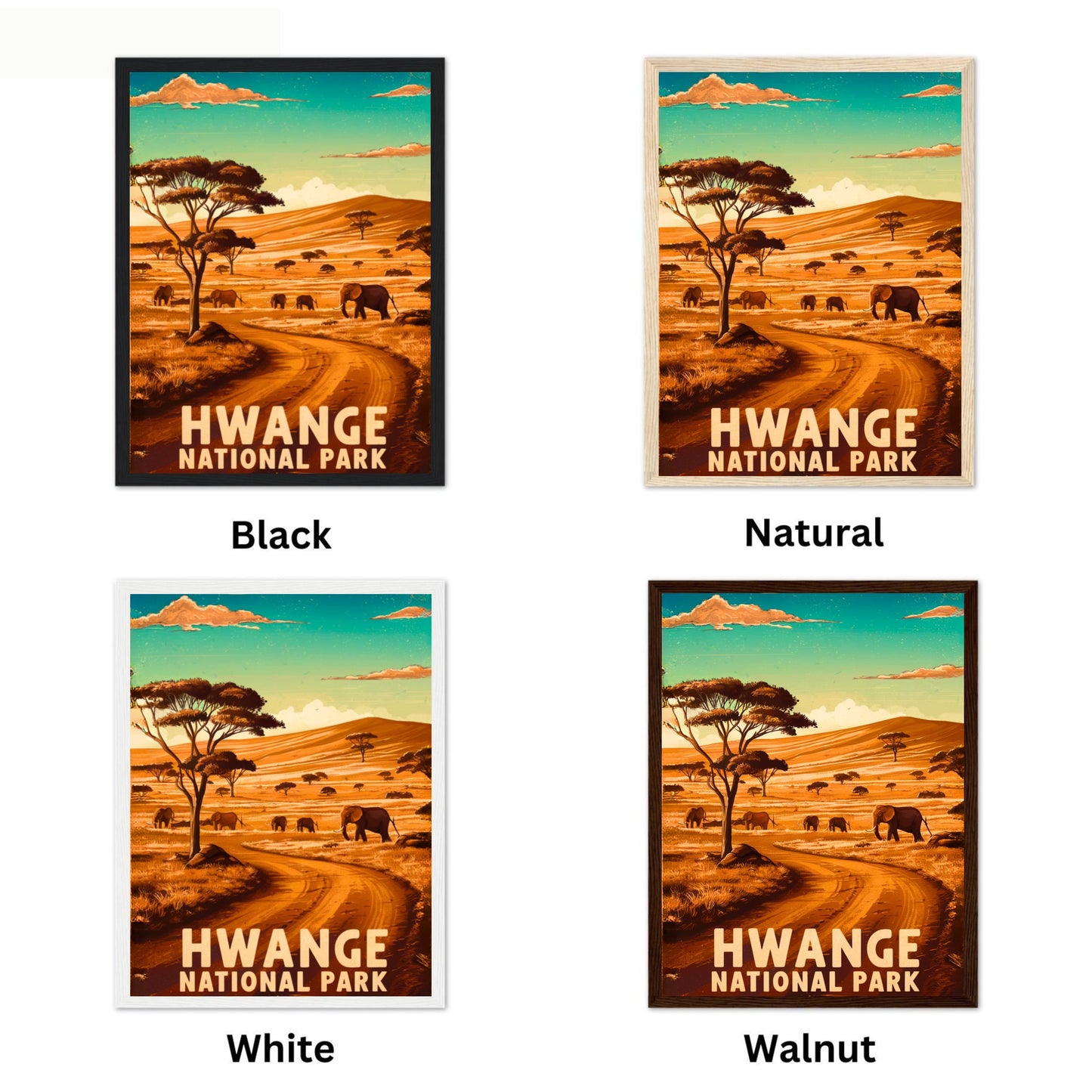 Hwange Vintage Travel Poster -  Rich Wildlife