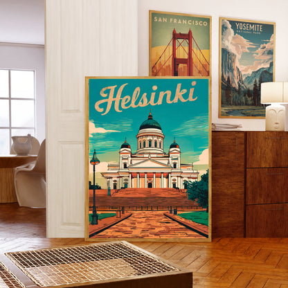 Helsinki Vintage Travel Poster - Gateway to the Baltic