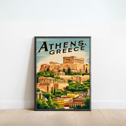 Athens Vintage Travel Poster- Gateway to Antiquity