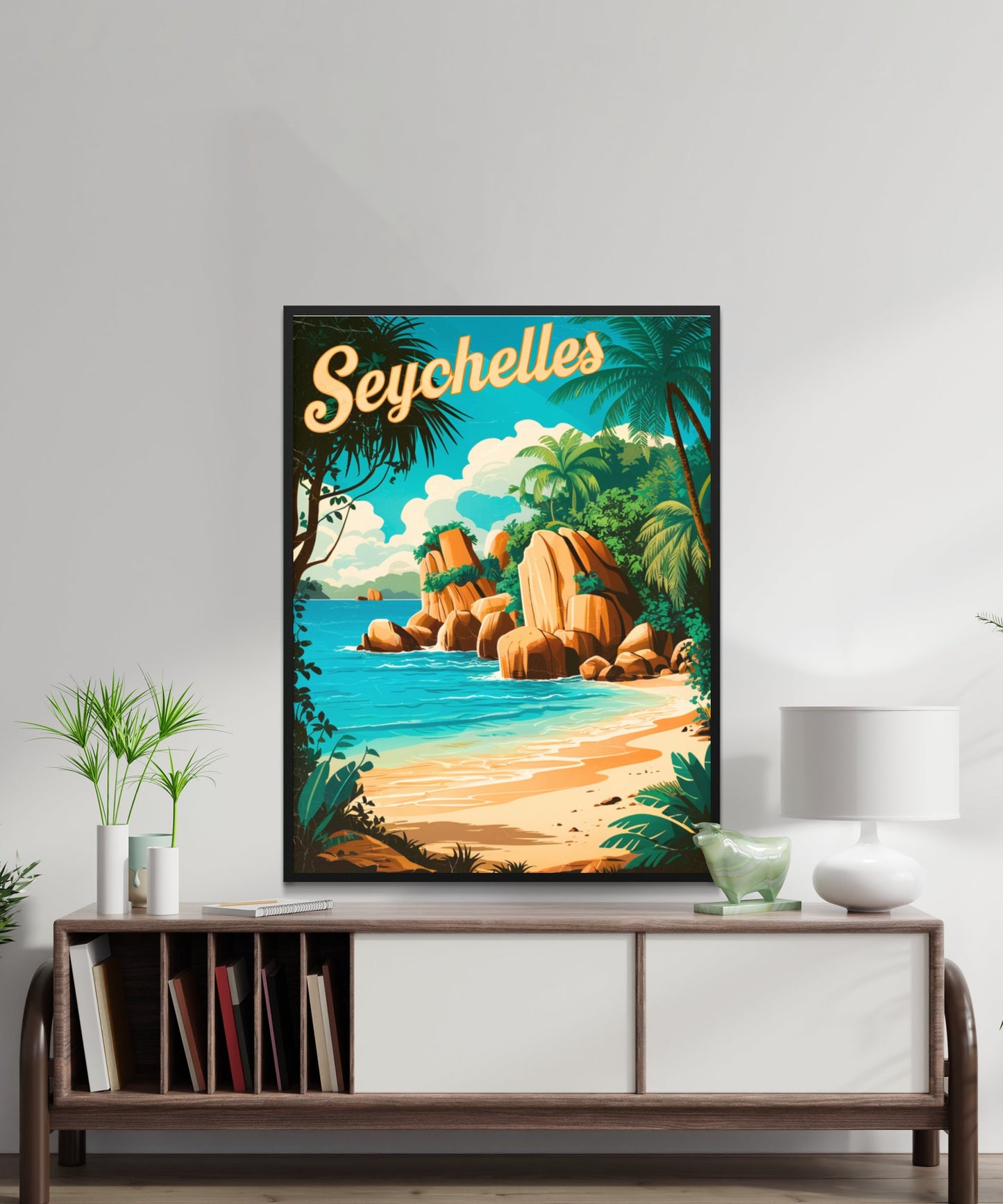 Seychelles Vintage Travel Poster - Tropical Paradise