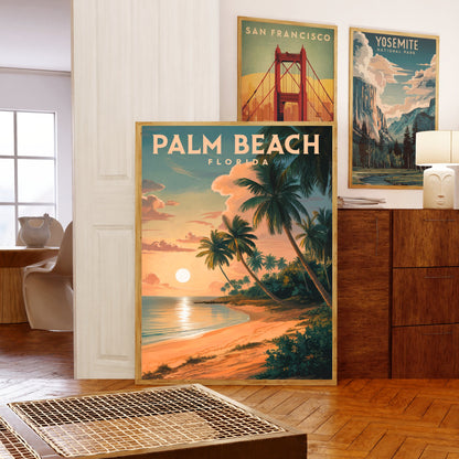 Palm Beach Vintage Travel Poster - Sun-Kissed Bliss