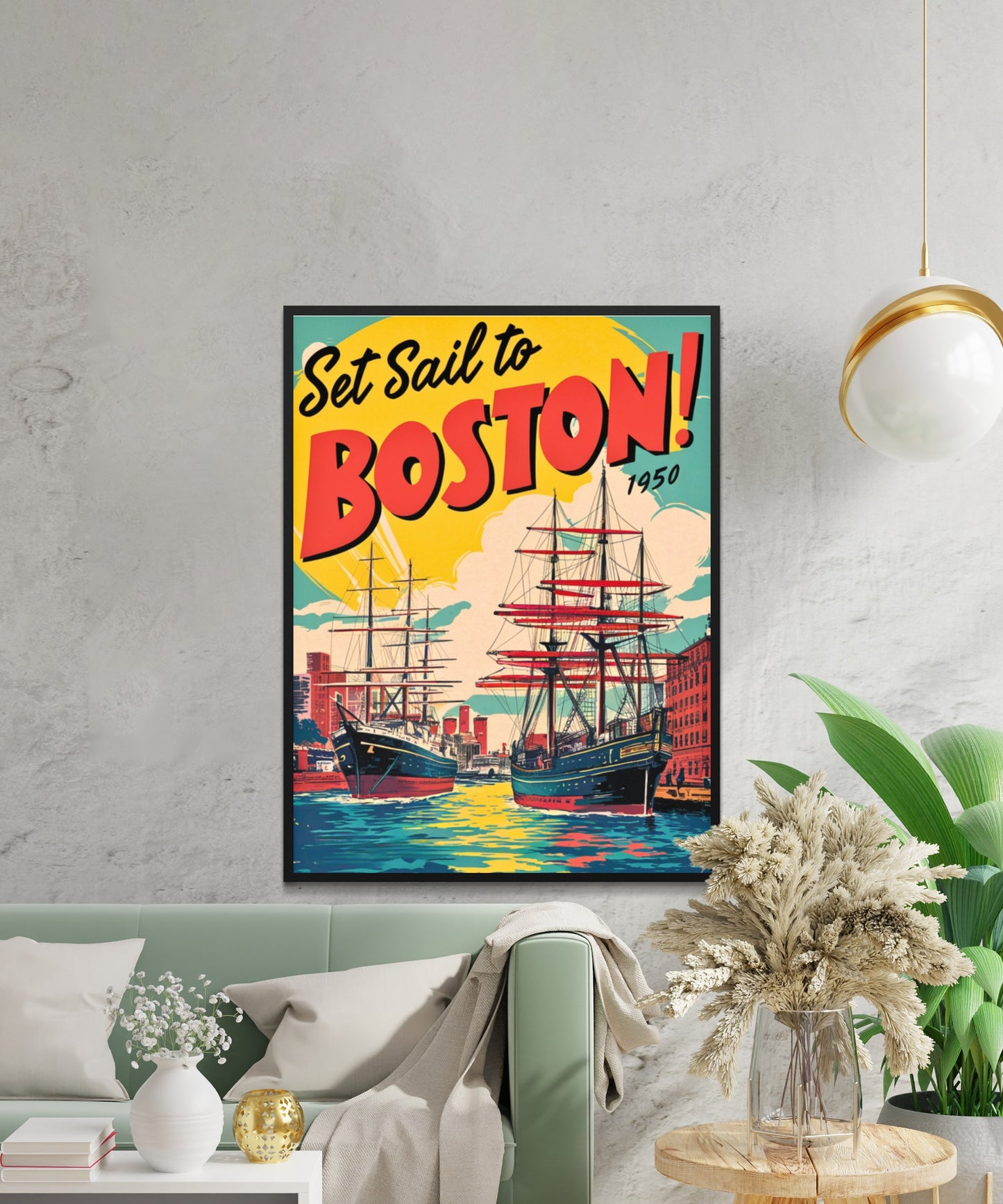 Boston Vintage Travel Poster - Retro Boston Print