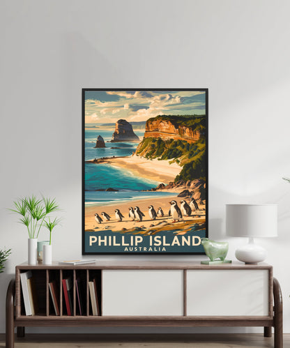 Phillip Island Vintage Travel Poster