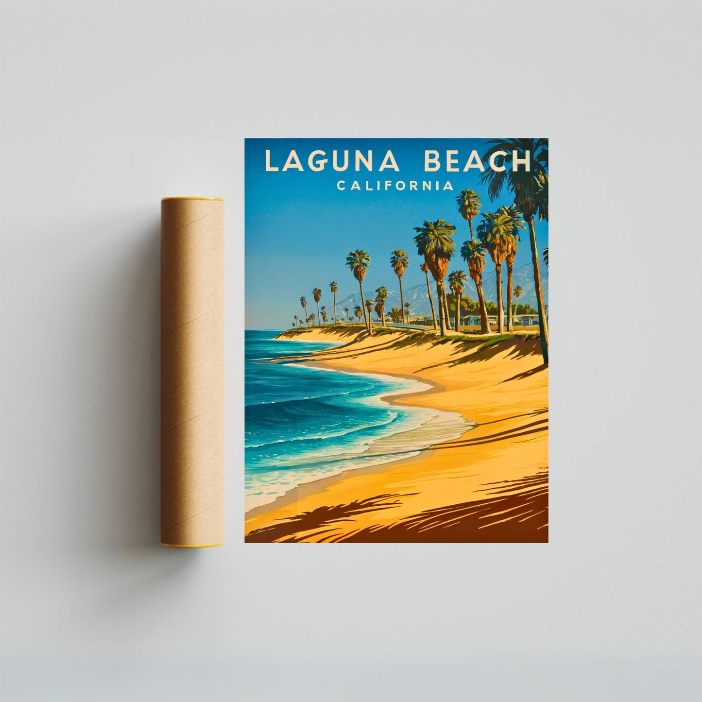 Laguna Beach Vintage Travel Poster