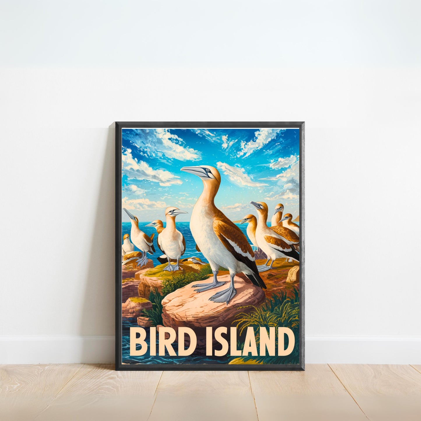 Bird Island Vintage Travel Poster - Aviary Haven