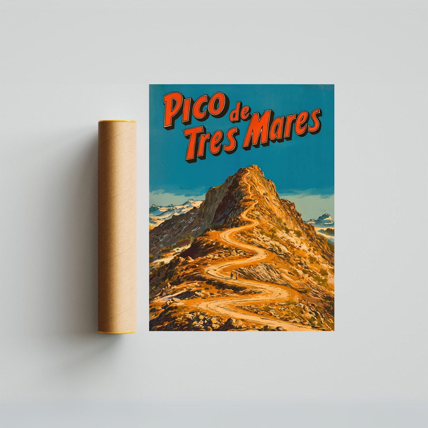 Pico de Tres Mares Vintage Travel Poster - Timeless Spanish Summit