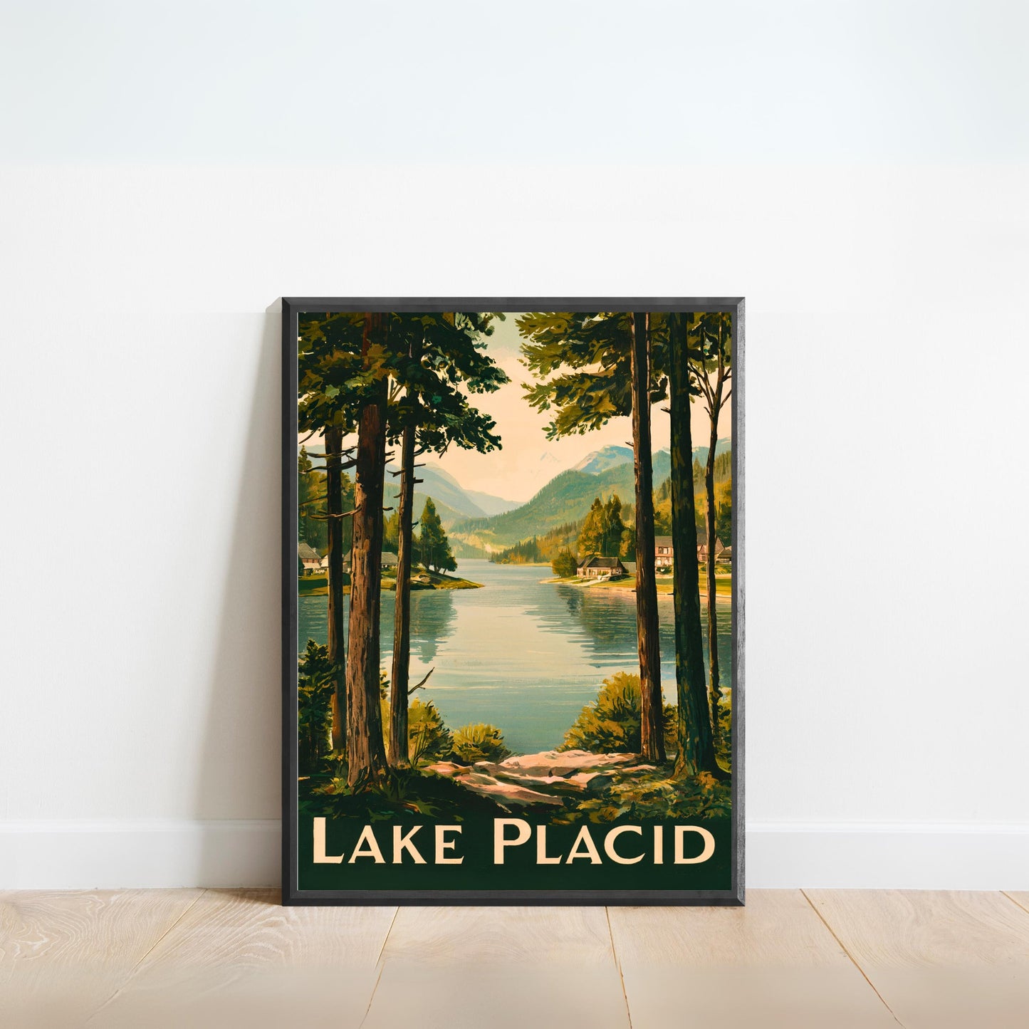 Lake Placid Vintage Travel Poster - Timeless Adirondack Beauty