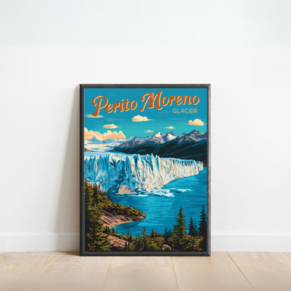 Perito Moreno Glacier Vintage Travel Poster